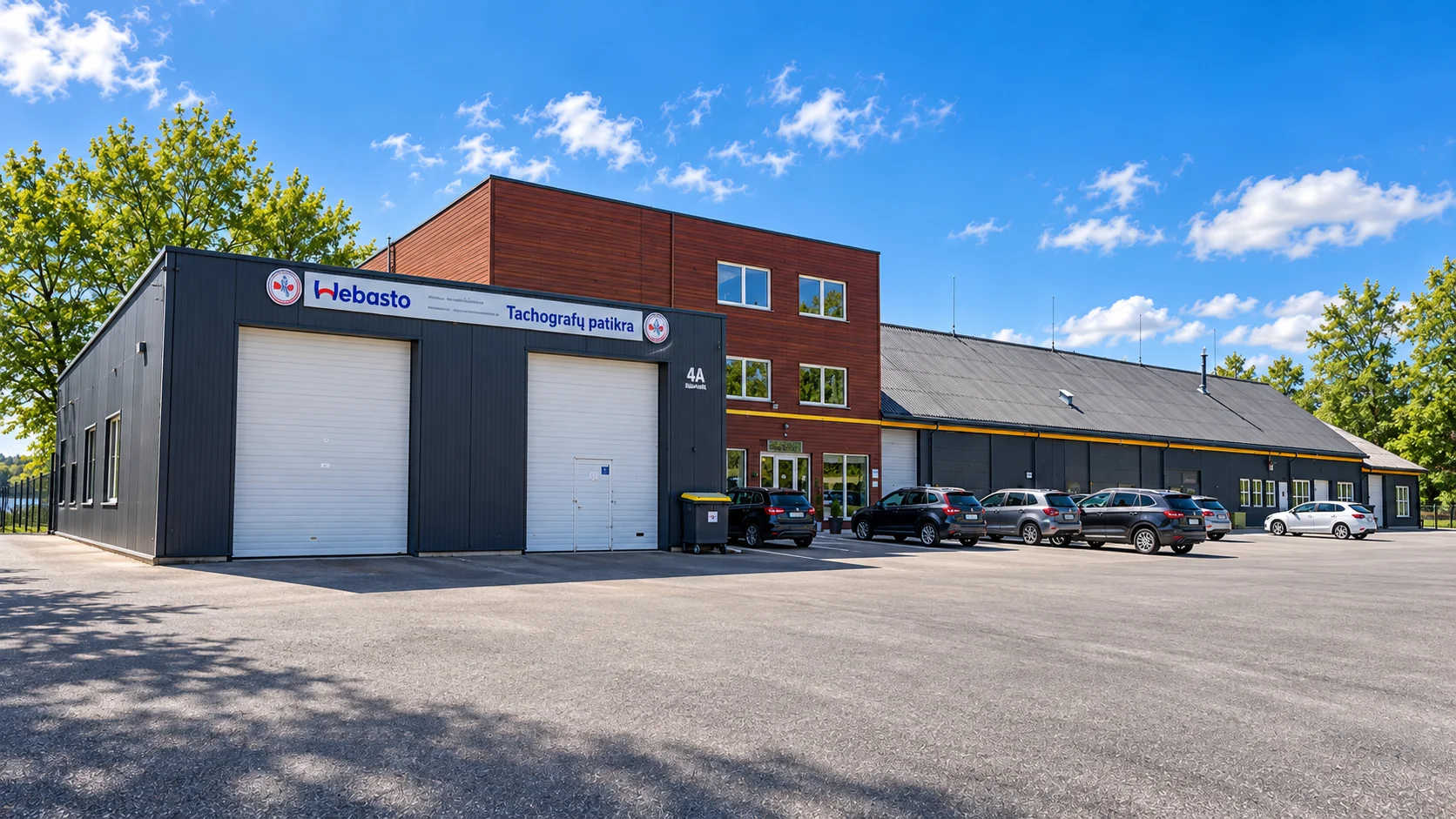 Kairių autoserviso pastatas su tachografų dirbtuvėmis ir automobilių remonto garažais